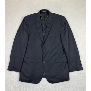 Pronto Uomo Platinum Blazer Mens 46 X-Long Black 100% Wool Two Button Dual Vents